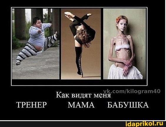 Как видят меня
ТРЕНЕР МАМА БАБУШКА