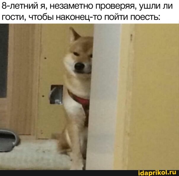 тний я, незаметно проверяя, ушли ли гости, чтобы наконец-то пойти поесть: