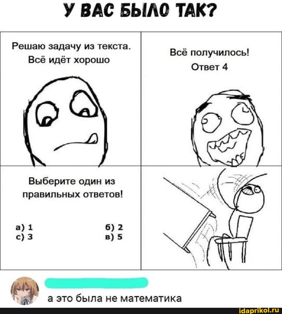 У ВАС БЫЛО ТАК?
Y
аэто была не математика
Выберите один из
х