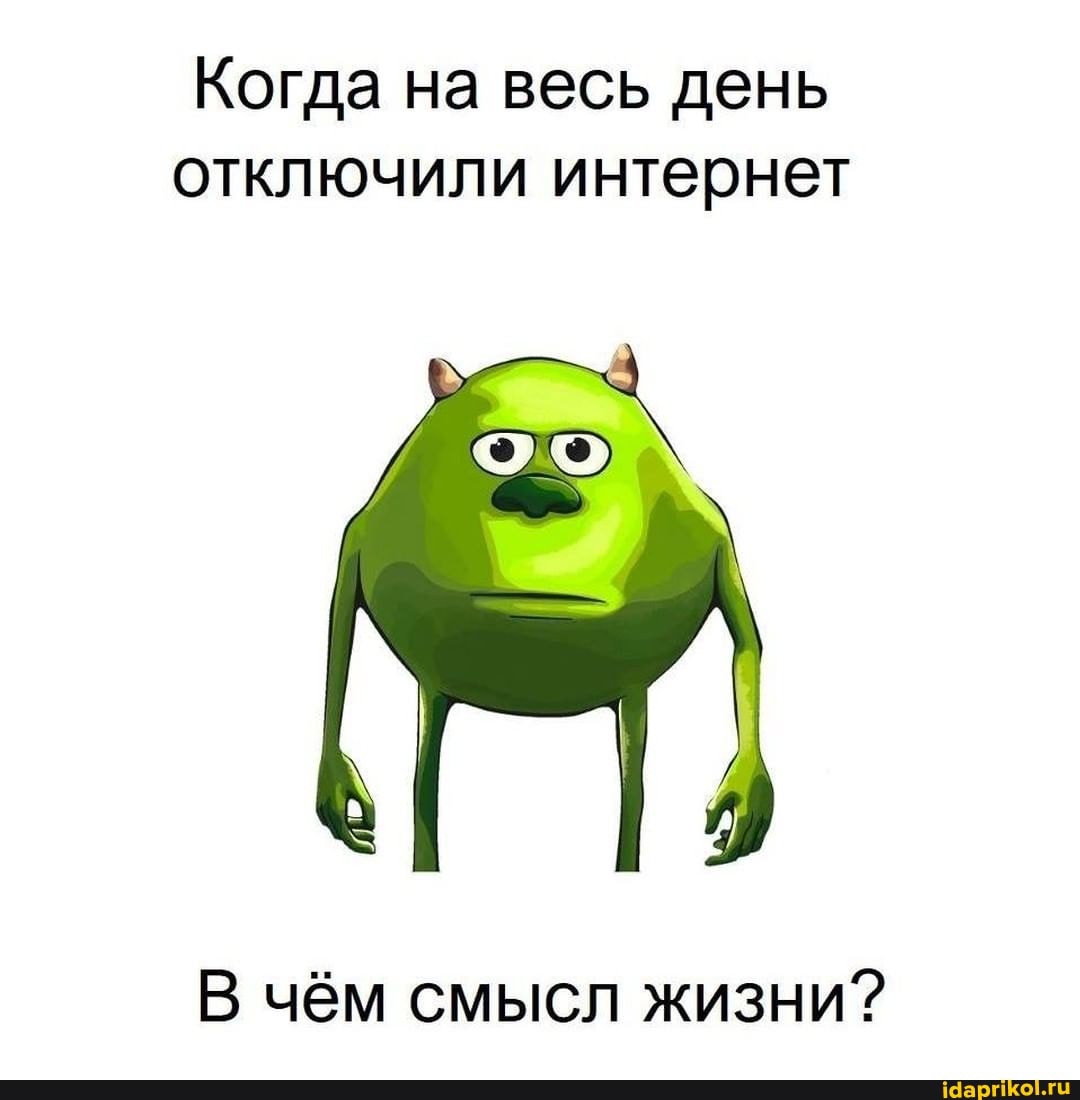 Когда на весь день отключили интернет
В чём смысл жизни?