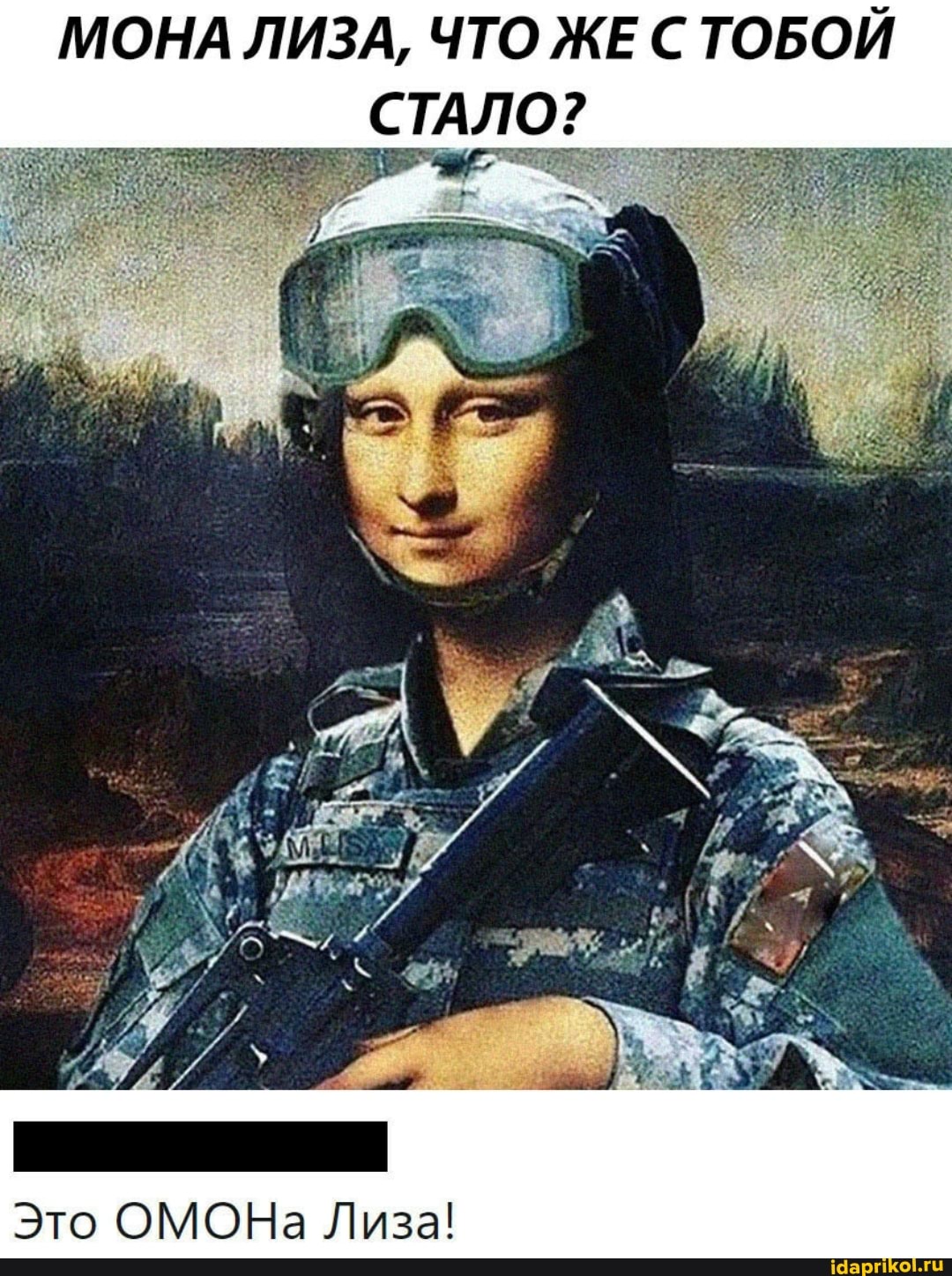 МОНА ЛИЗА, ЧТО ЖЕ С ТОБОЙ СТАЛО?
Это ОМОНа Лиза!