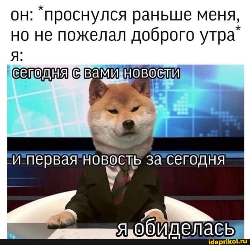 он: "проснулся раньше меня, но не пожелал доброго утра"
новости
первая новость за сегодня