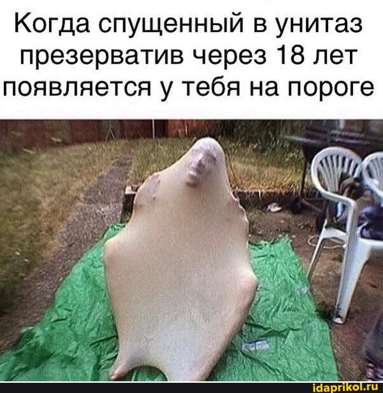 Когда спущенный в унитаз презерватив через 18 лет
появляется у/ тебя на пороге