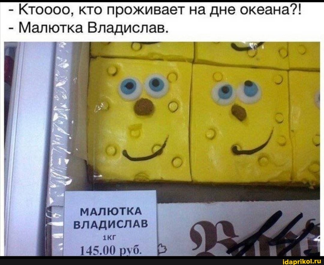- Ктоооо, кто проживает на дне океана?!
- Малютка Владислав.
МАЛЮТКА I ВЛАДИСЛАВ
145.00 руб.
Пи