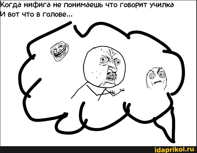 огда нифига не понимаешь что говорит училка
вот что в Голове...