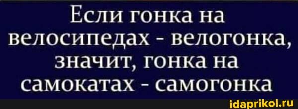 Если гонка на велосипедах - велогонка, значит, гонка на