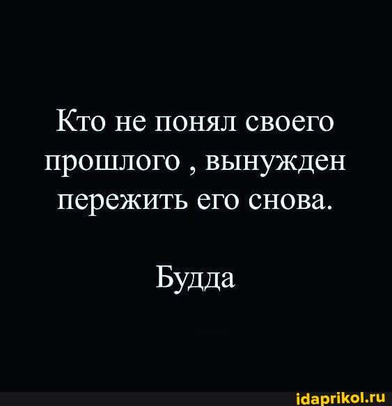 Кто не понял своего прошлого вынужден пережить его снова.
Будда