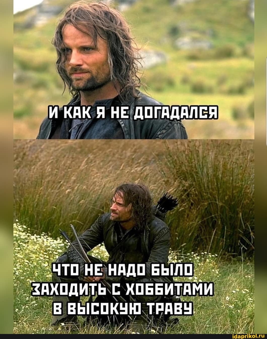 И КАК Я НЕ ДОГАДАЛСЯ
НЕ НАДП БЫЙО ЗАХОДИТЬ С ХОББИТАМИ В ВЫСОКУЮ ТРАВУ.