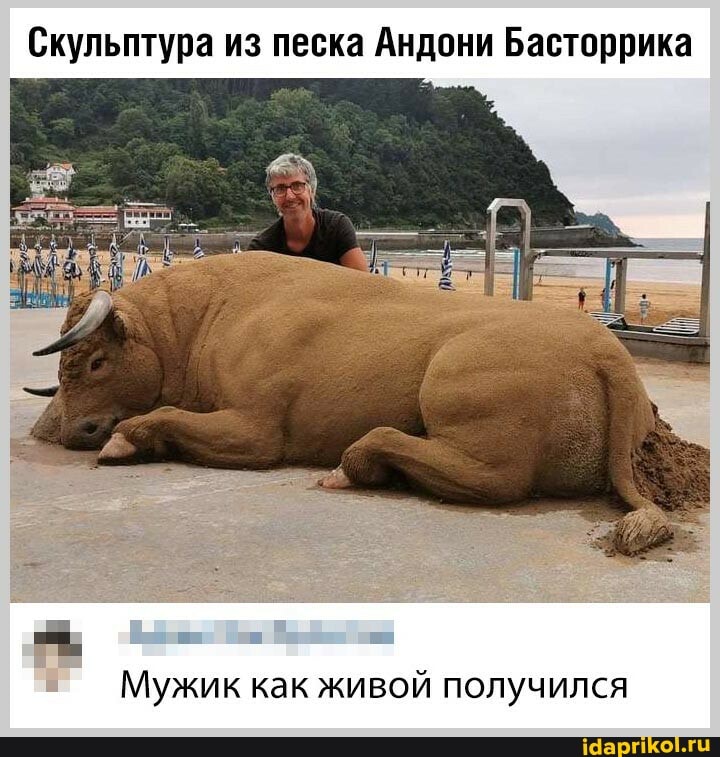 Скульптура из песка Андони Басторрика
Мужик как живой получился