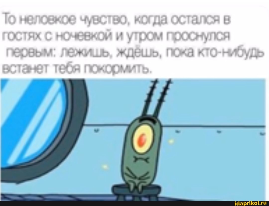 неловкое чувство, когда остался в
гостях с ночевкой и утром проснулся
первым: лежишь, ждешь, Пока кто-ниоудь
эстанет тебя покоомить