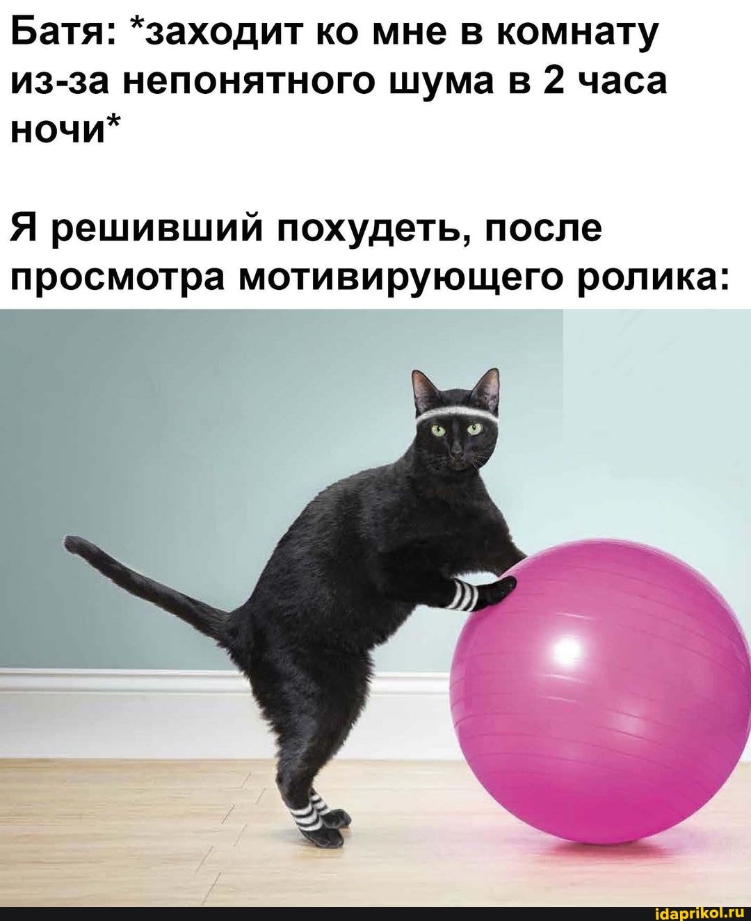 Батя: *заходит ко мне в комнату из-за непонятного шума в 2 часа ночи*
Я решивший похудеть, после просмотра мотивирующего ролика: