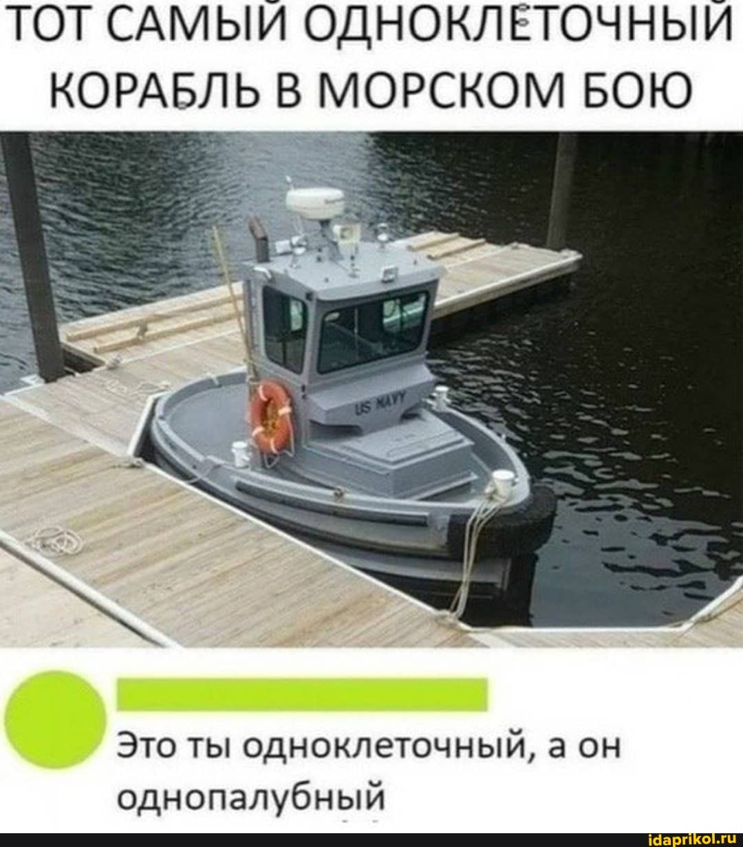 ТОТ САМЫЙ ОДНОКЛЕТОЧНЫЙ КОРАБЛЬ В МОРСКОМ БОЮ
Это ты одноклеточный, а он однопалубный