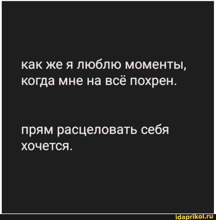 как же я люблю моменты, когда мне на всё похрен.
прям расцеловать себя хочется.