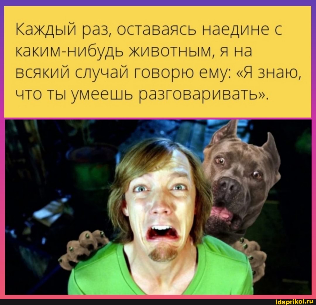 Каждый раз, оставаясь наедине с каким-нибудь животным, я на всякий случай говорю ему: "Я знаю, что ты умеешь разговаривать".