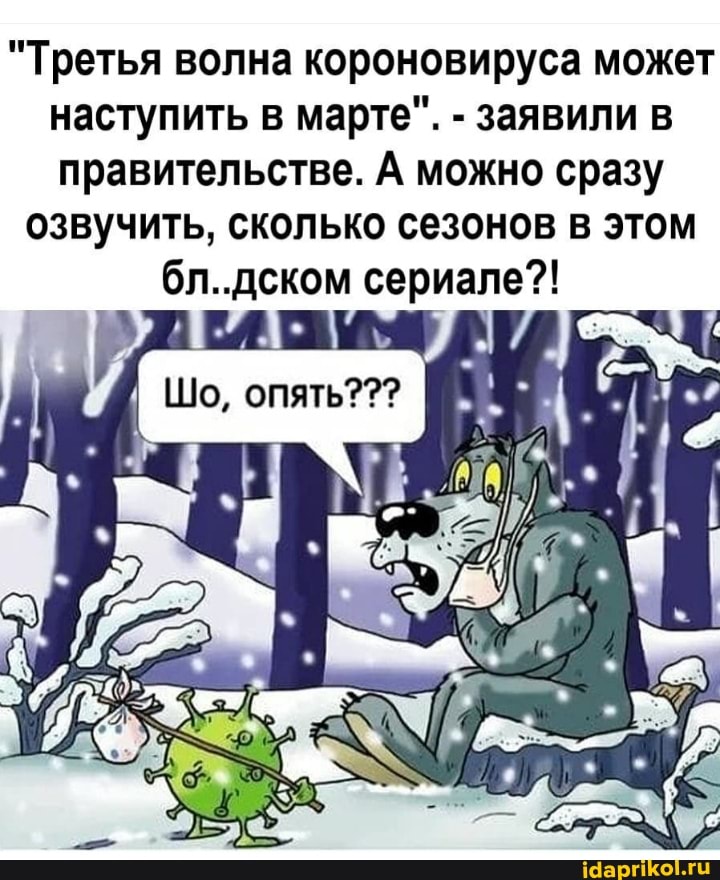 "Третья волна короновируса может наступить в марте". - заявили в правительстве. А можно сразу
озвучить, сколько сезонов в этом бл..дском сериале?!