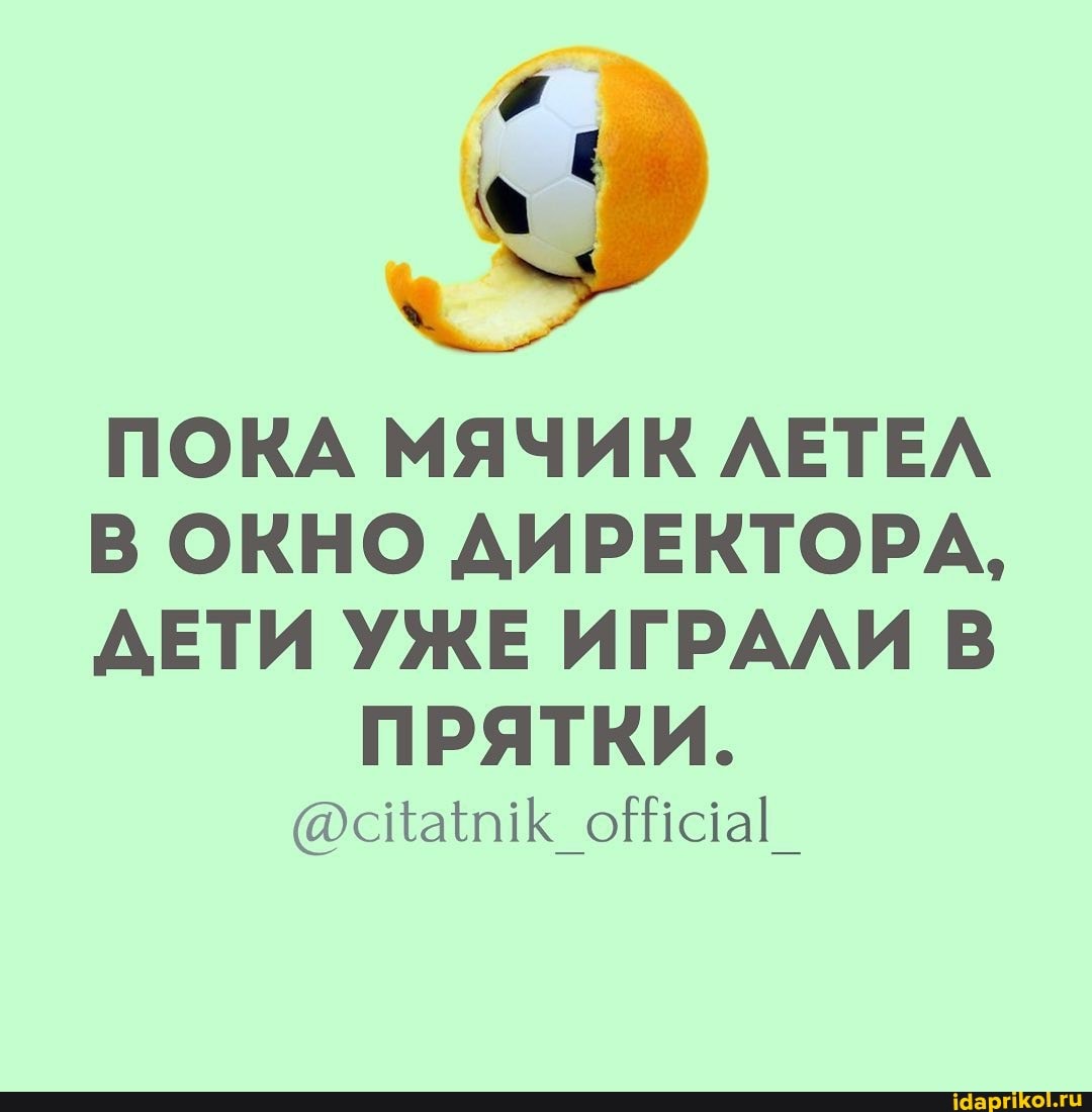 ПОКА МЯЧИК ЛЕТЕЛ В ОКНО ДИРЕКТОРА,
ДЕТИ УЖЕ ИГРАЛИ В
ПРЯТКИ.