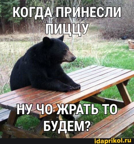 КОГДА ПРИНЕСЛИ ПИЦЦУ
НУ ЧО ЖРАТЬ ТО БУДЕМ?